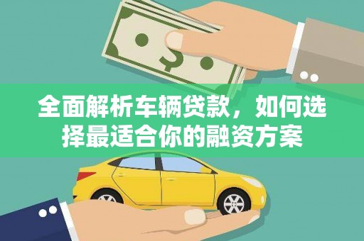 金东全面解析车辆贷款，如何选择最适合你的融资方案