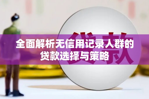 金东全面解析无信用记录人群的贷款选择与策略
