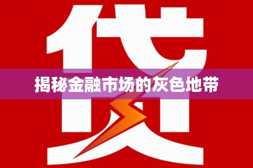 金东揭秘金融市场的灰色地带
