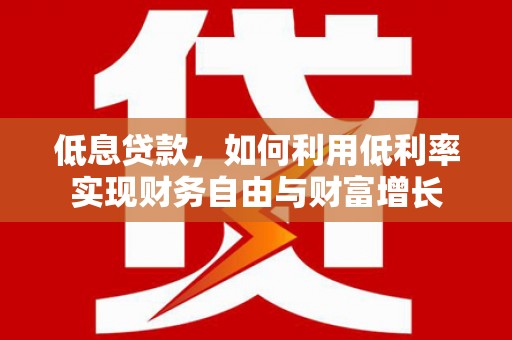 金东低息贷款，如何利用低利率实现财务自由与财富增长
