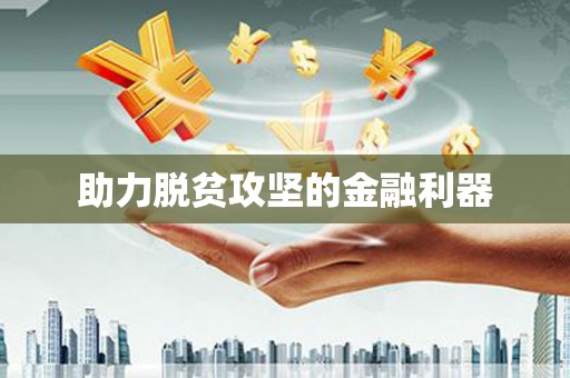 金东助力脱贫攻坚的金融利器